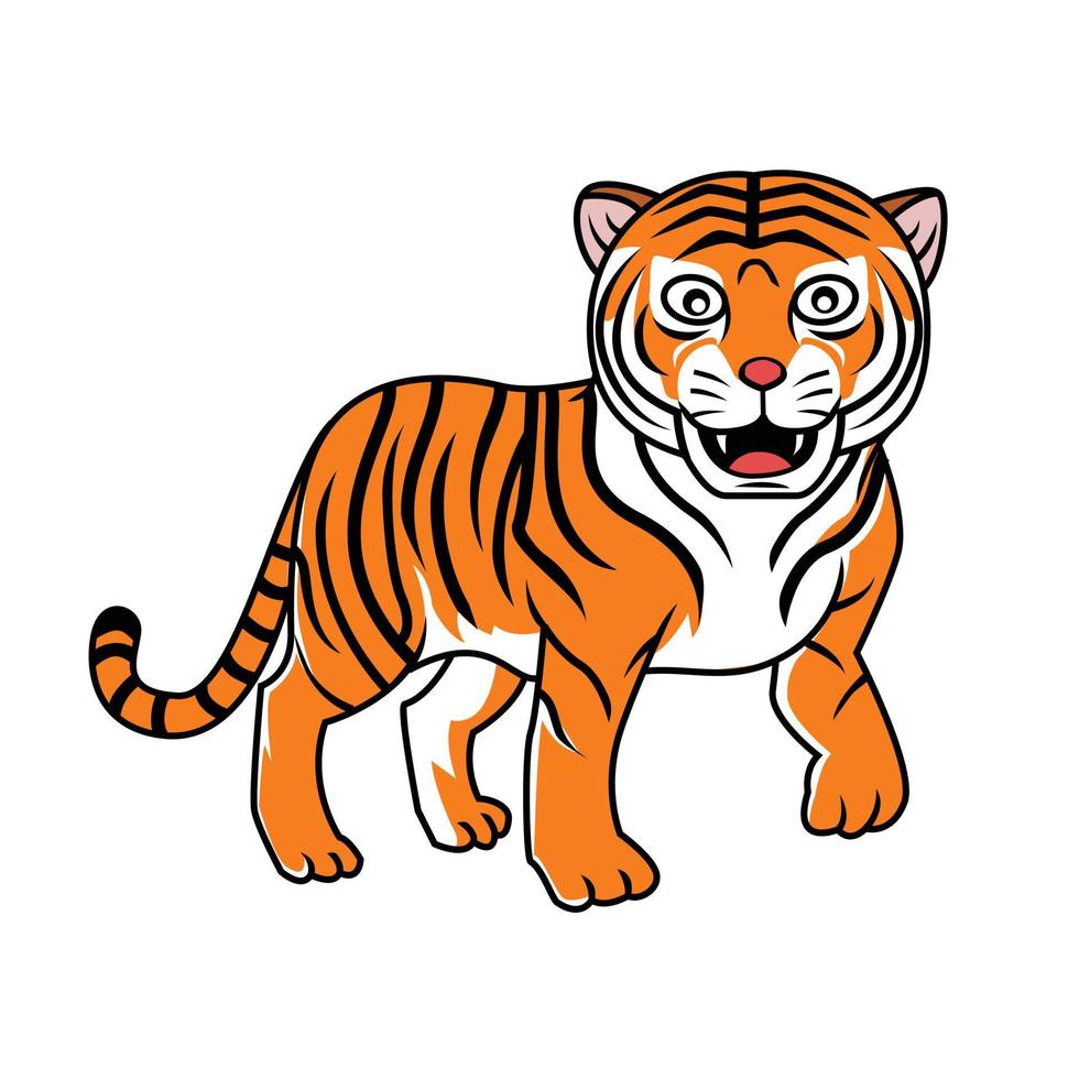 linda ilustración de tigre vector