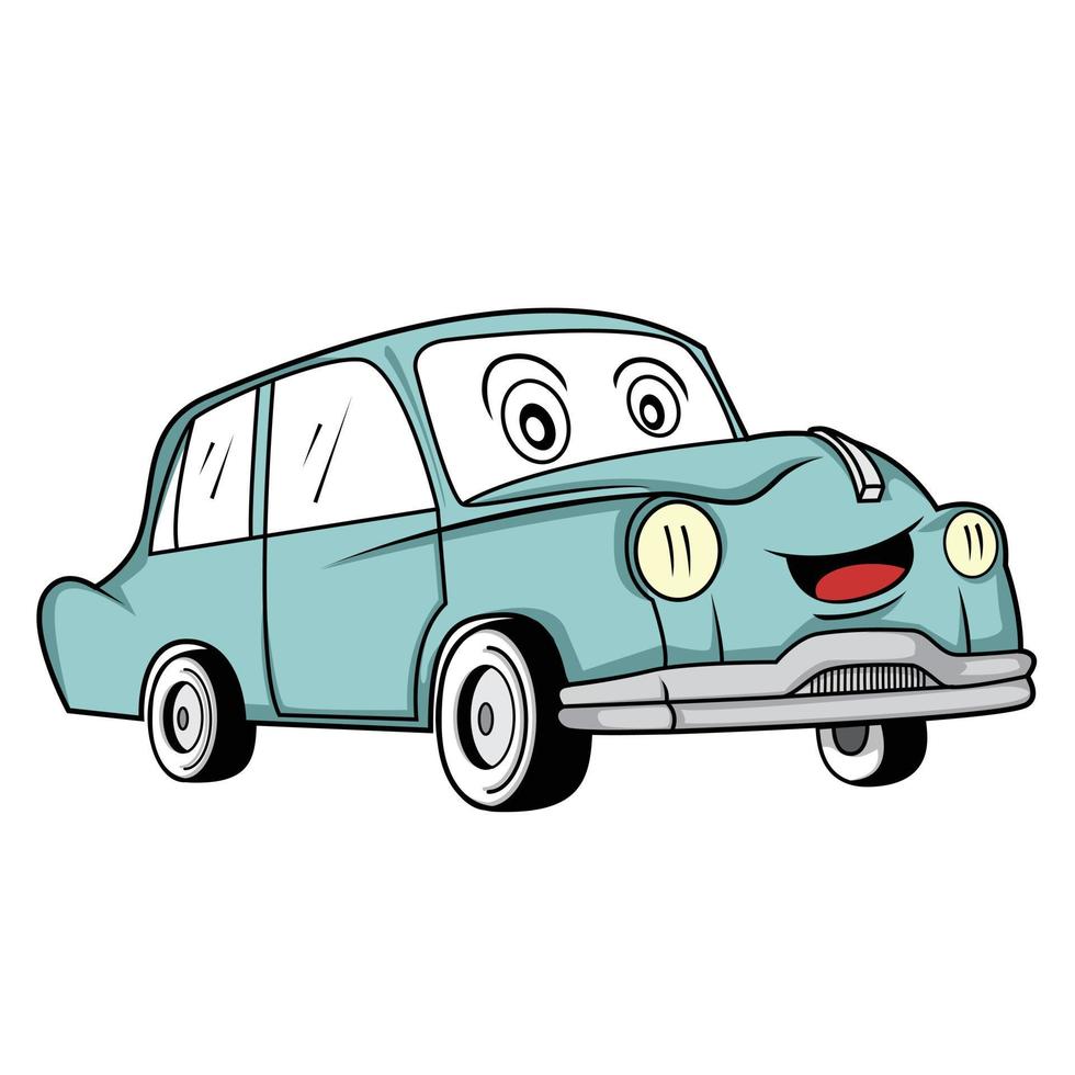 Classic Car Cartoon Illustration vector