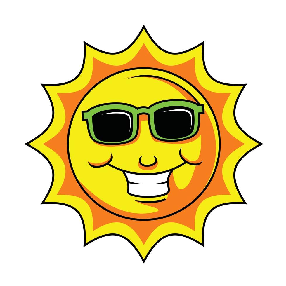 ilustración de sonrisa de sol vector