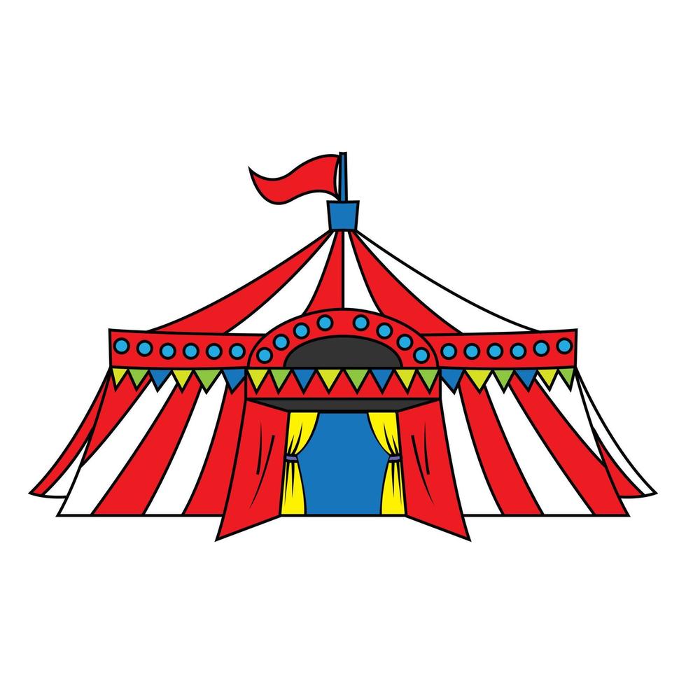 ilustración de carpa de circo rojo vector