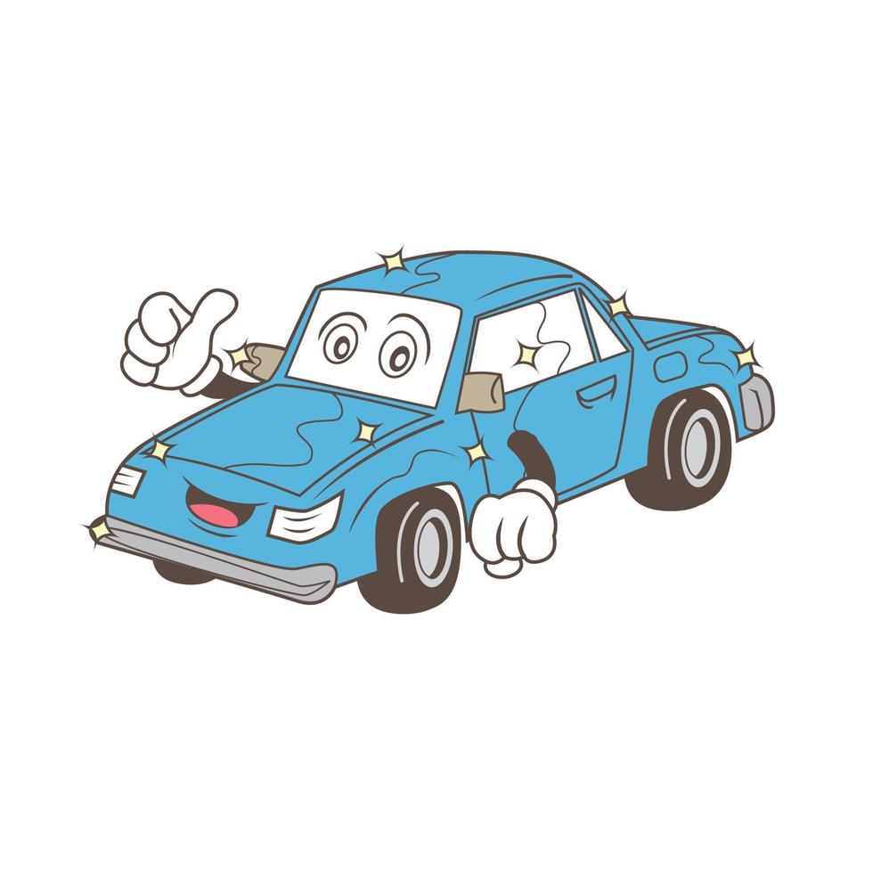 nueva ilustración de coche azul vector