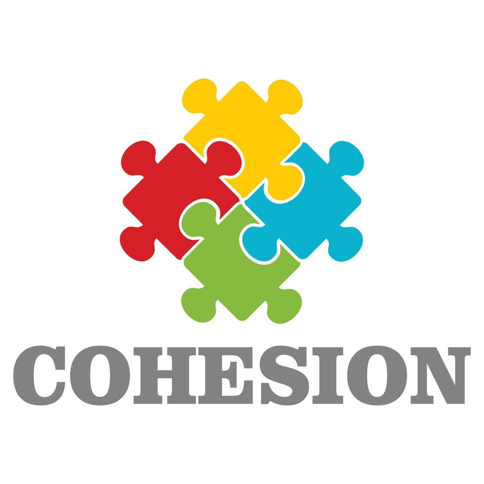 logotipo de cohesión de personas, estilo plano vector