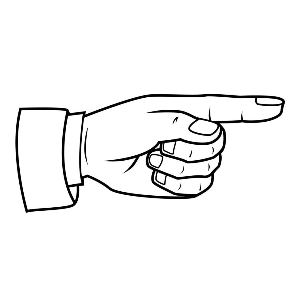 Pointing Finger Black and White vector