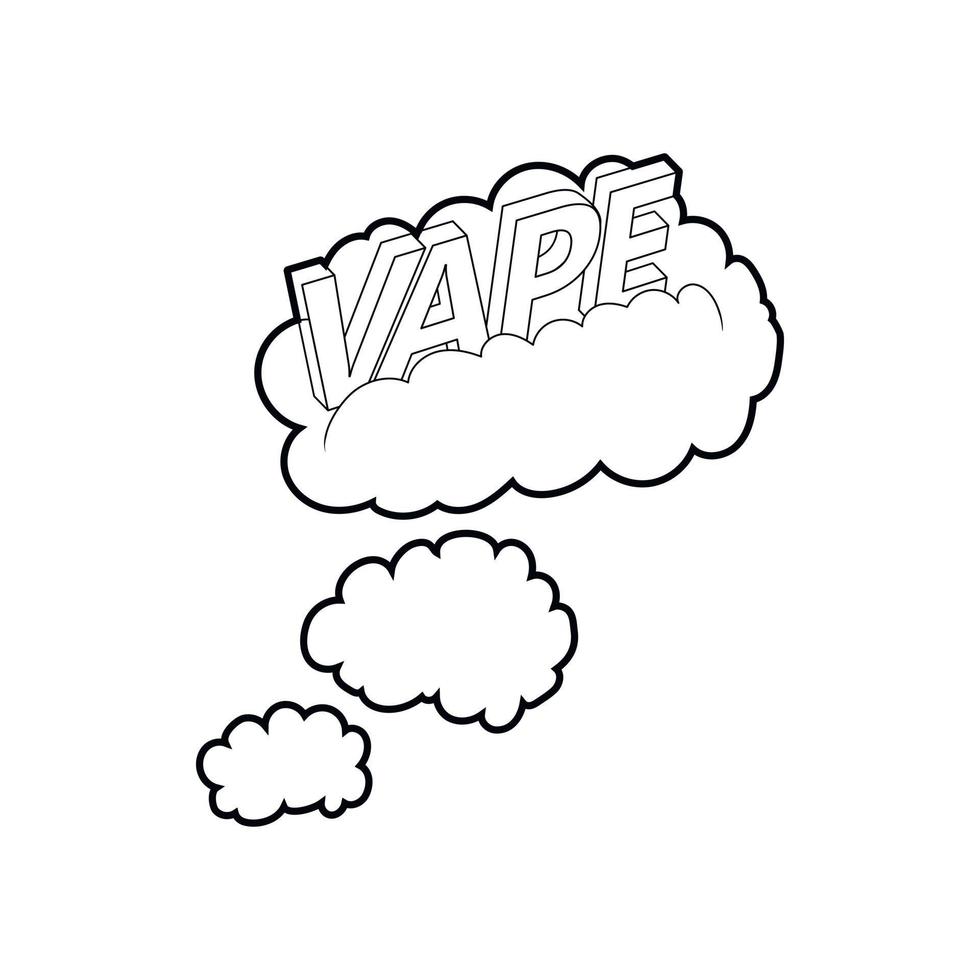 Vape clouds icon, outline style vector