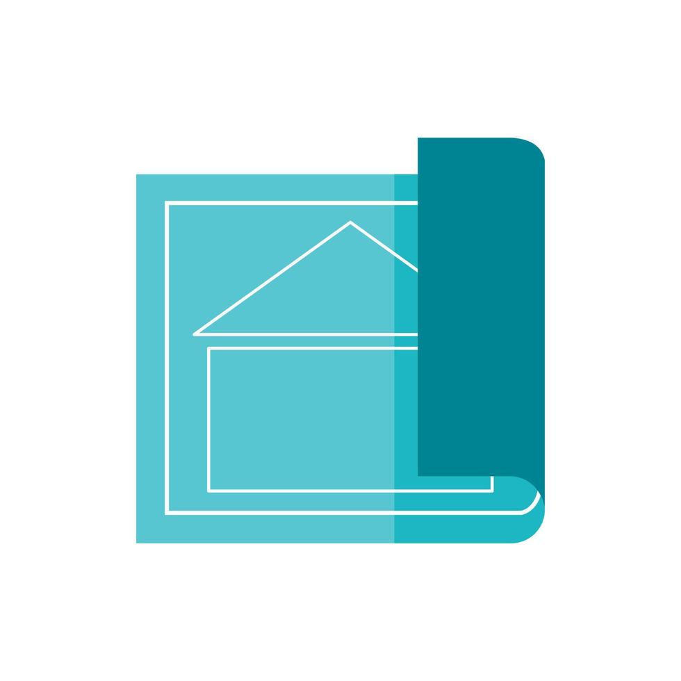 Architectural design of house icon, flat style vector