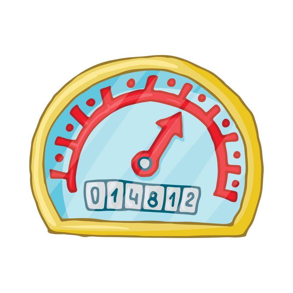 Speedometer and odometer icon, cartoon style vector