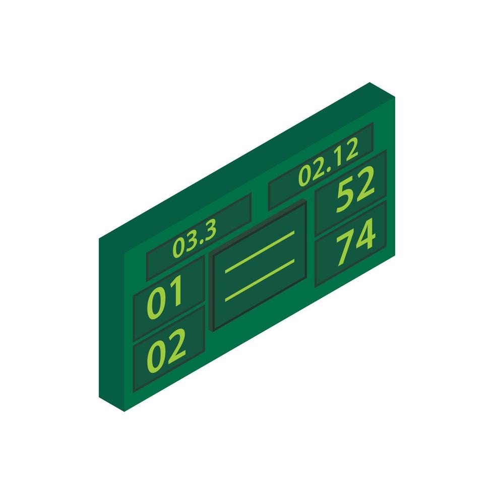 Tennis scoreboard icon, isometric 3d style vector