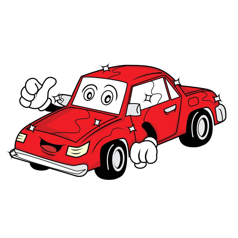 nueva caricatura de auto rojo vector