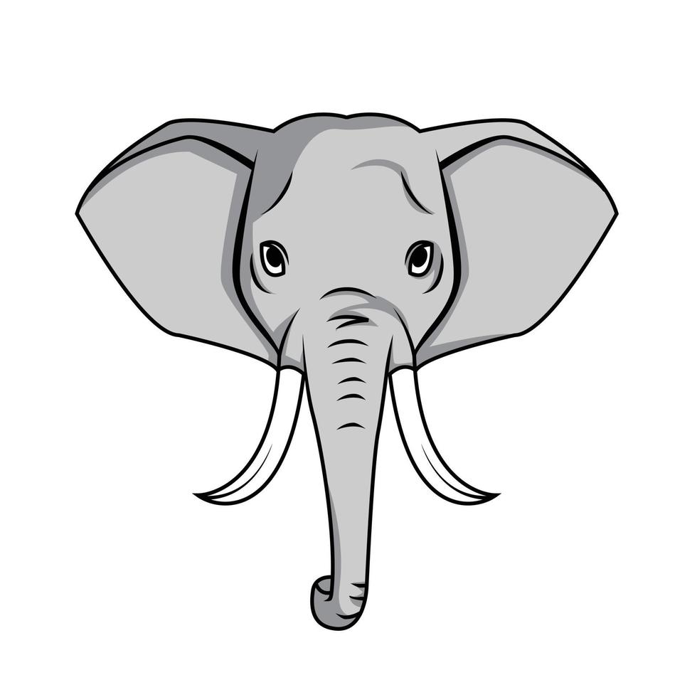 Ilustración de cabeza de elefante vector