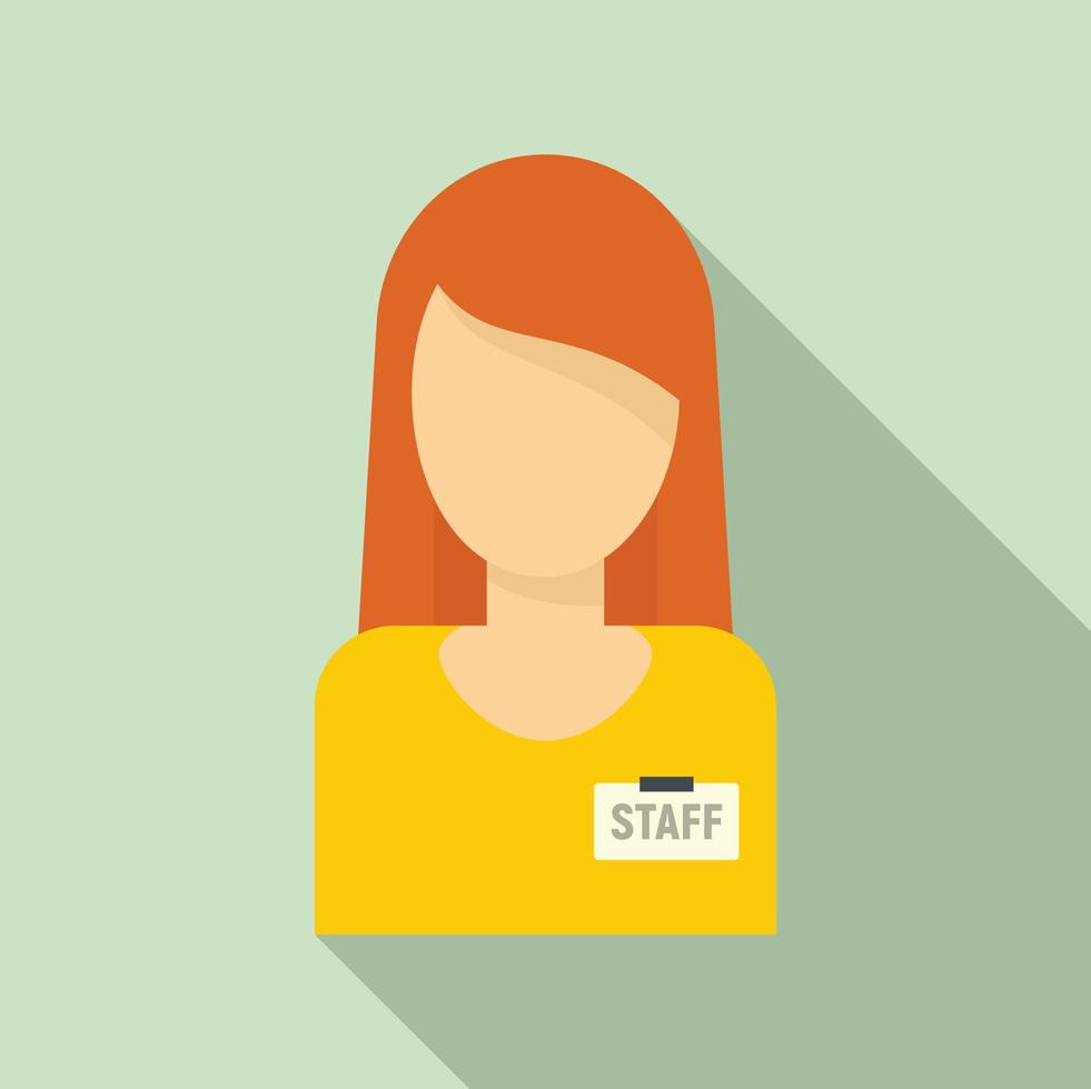 Woman staff education icon, flat style vector