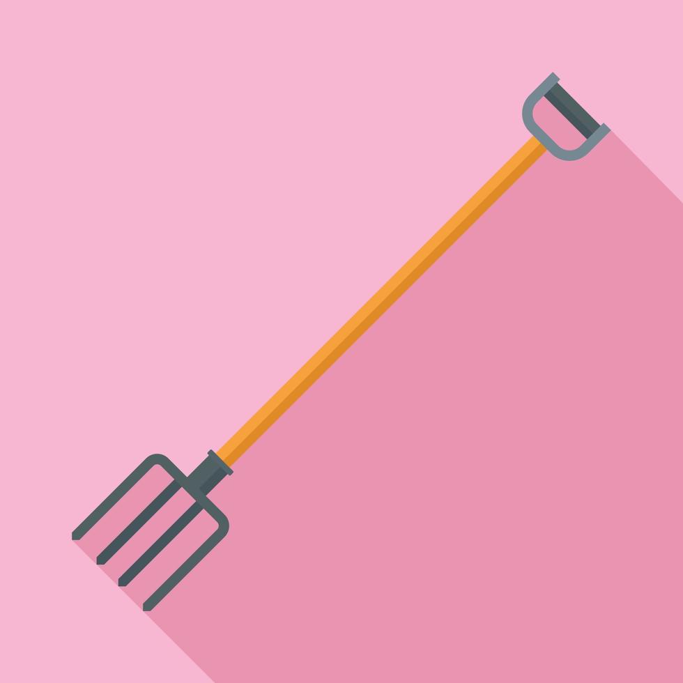 Garden pitchfork icon, flat style vector