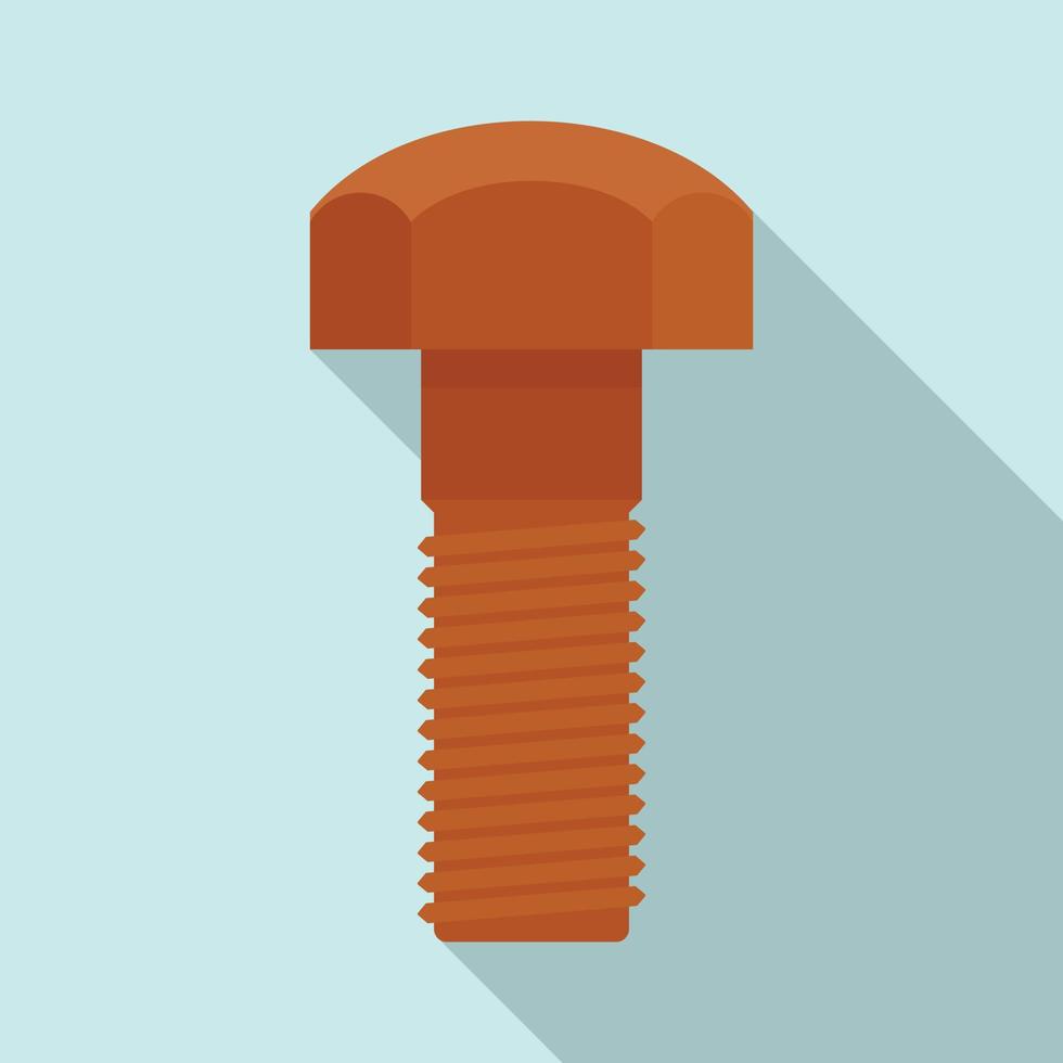 Construction screw bolt icon, flat style vector