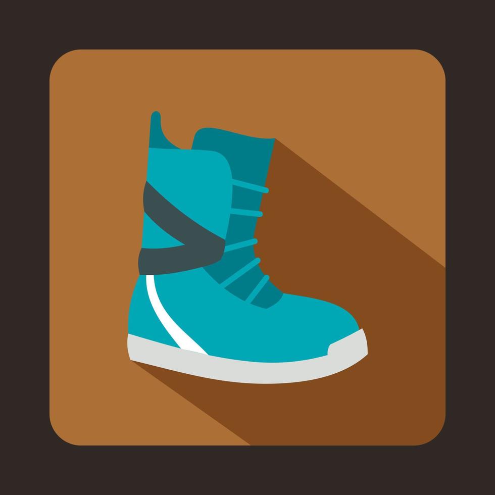 icono de bota de nieve de invierno, estilo plano vector