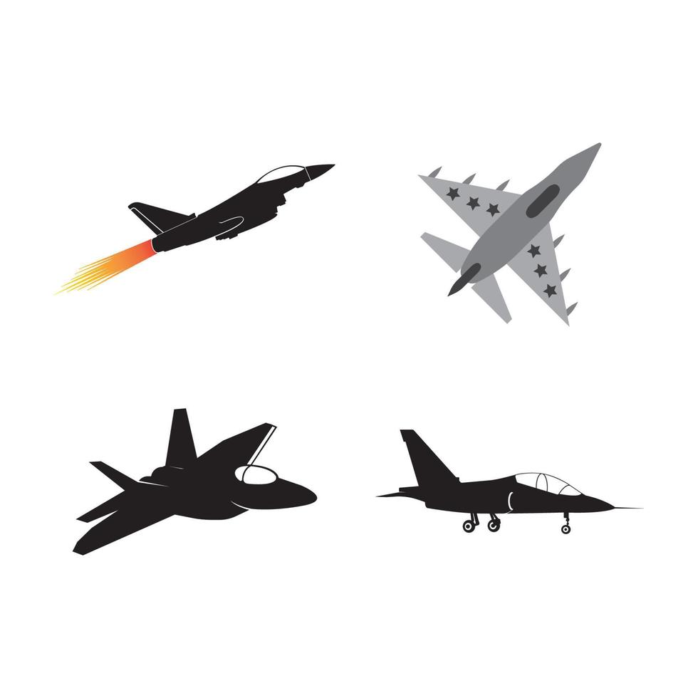icono de avión de combate vector
