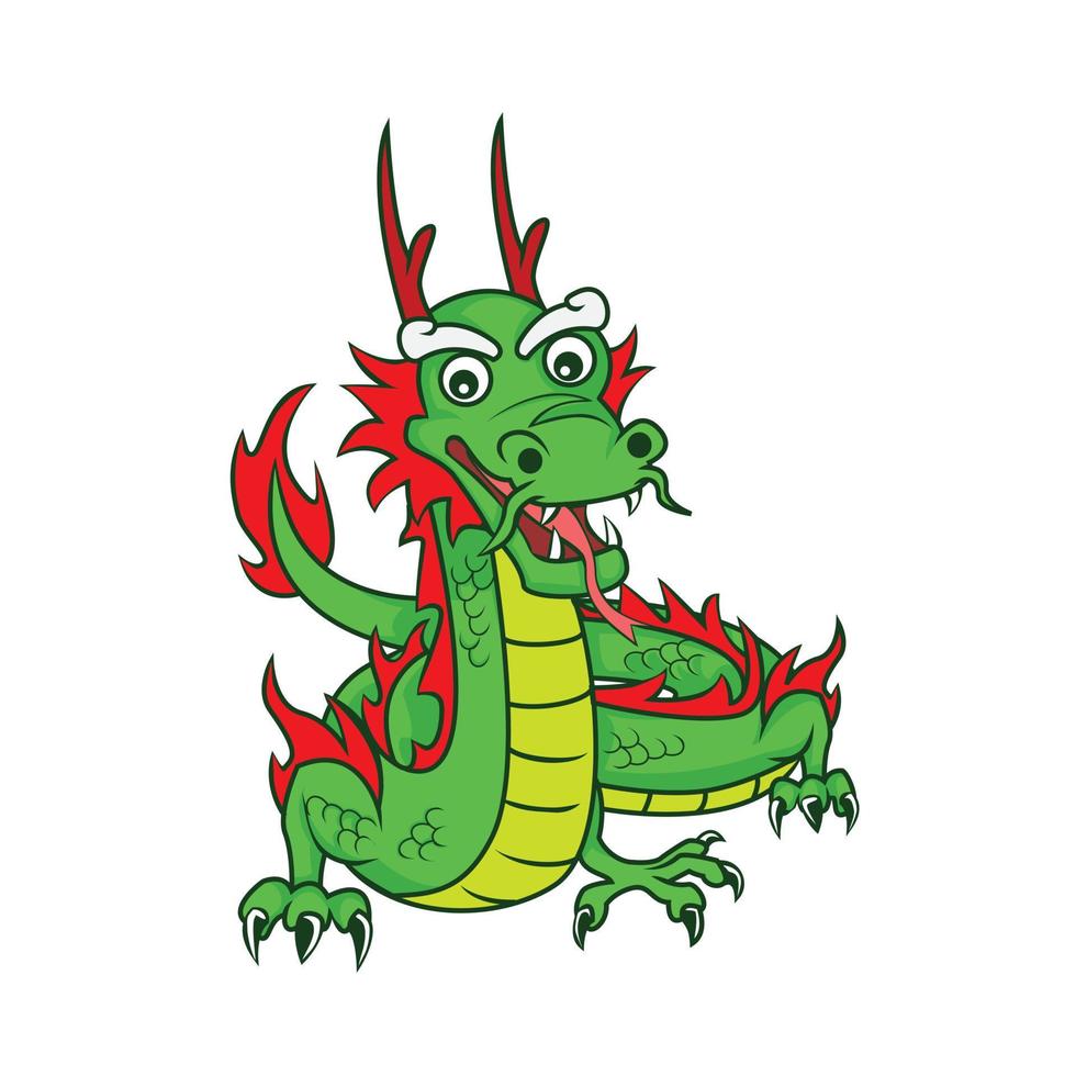 ilustración de dibujos animados de dragón vector