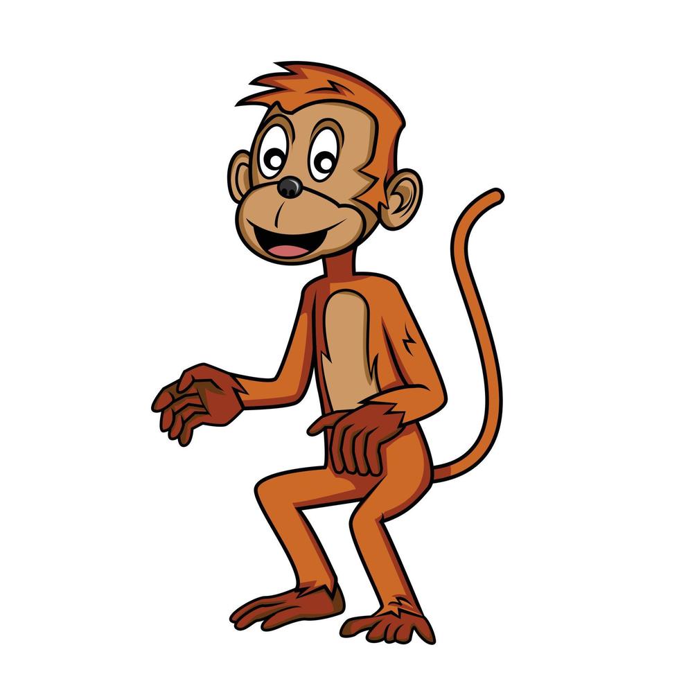 Monkey Cartoon Illustration vector