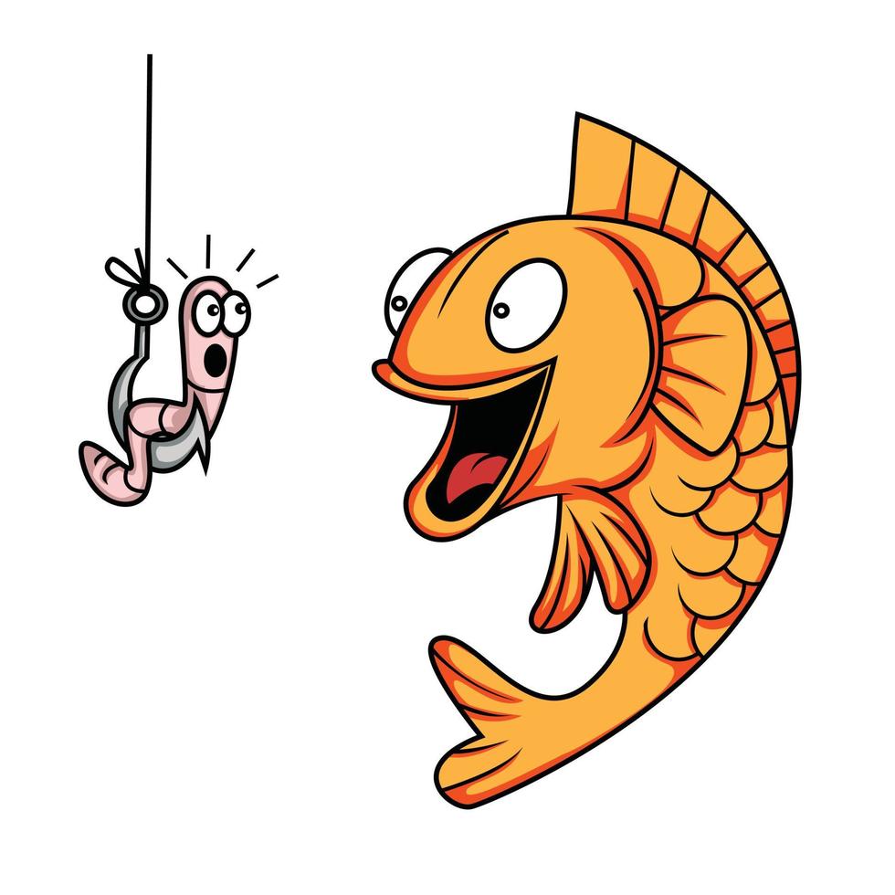 Fish Worm Illustration vector