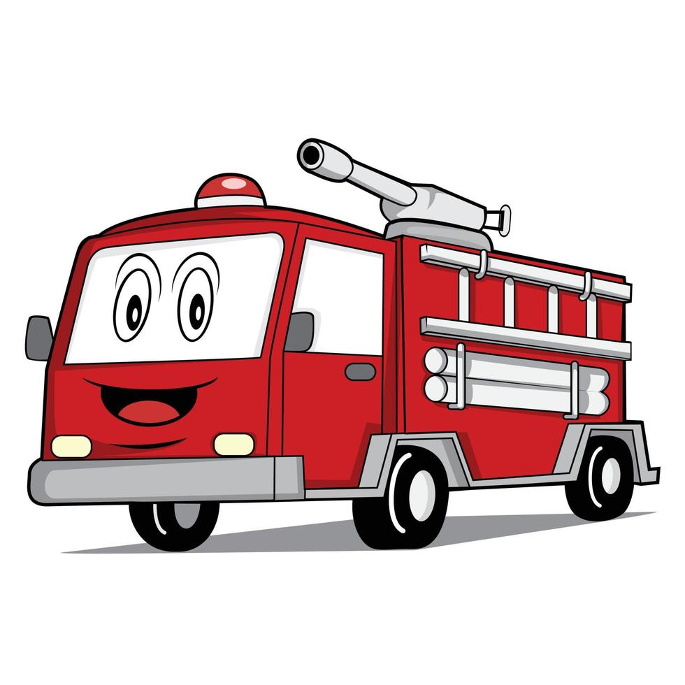 Fire Truck Cartoon Illustration vector