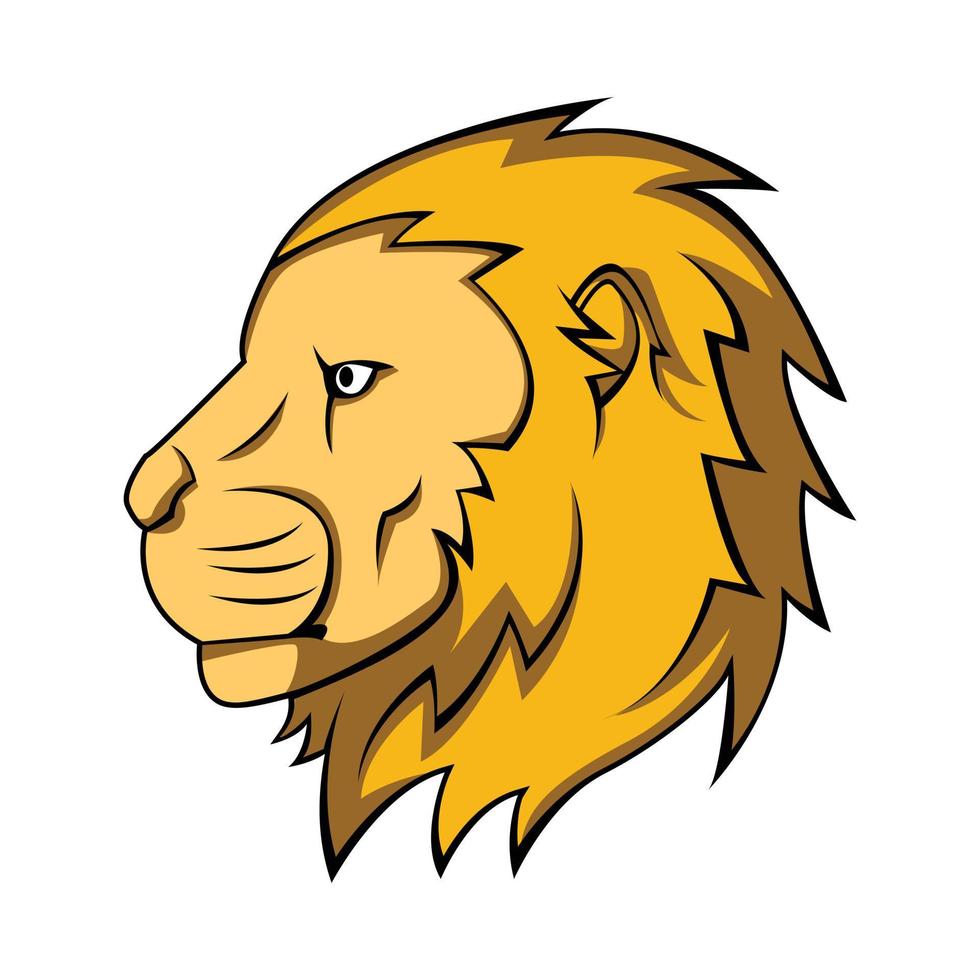 Lion Head Side View Illustration vector