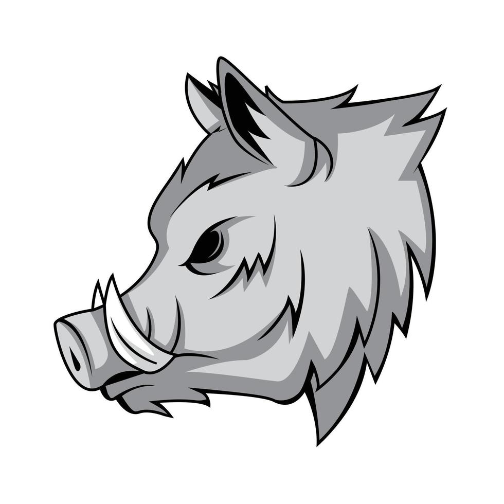 Wild Boar Head Side View vector