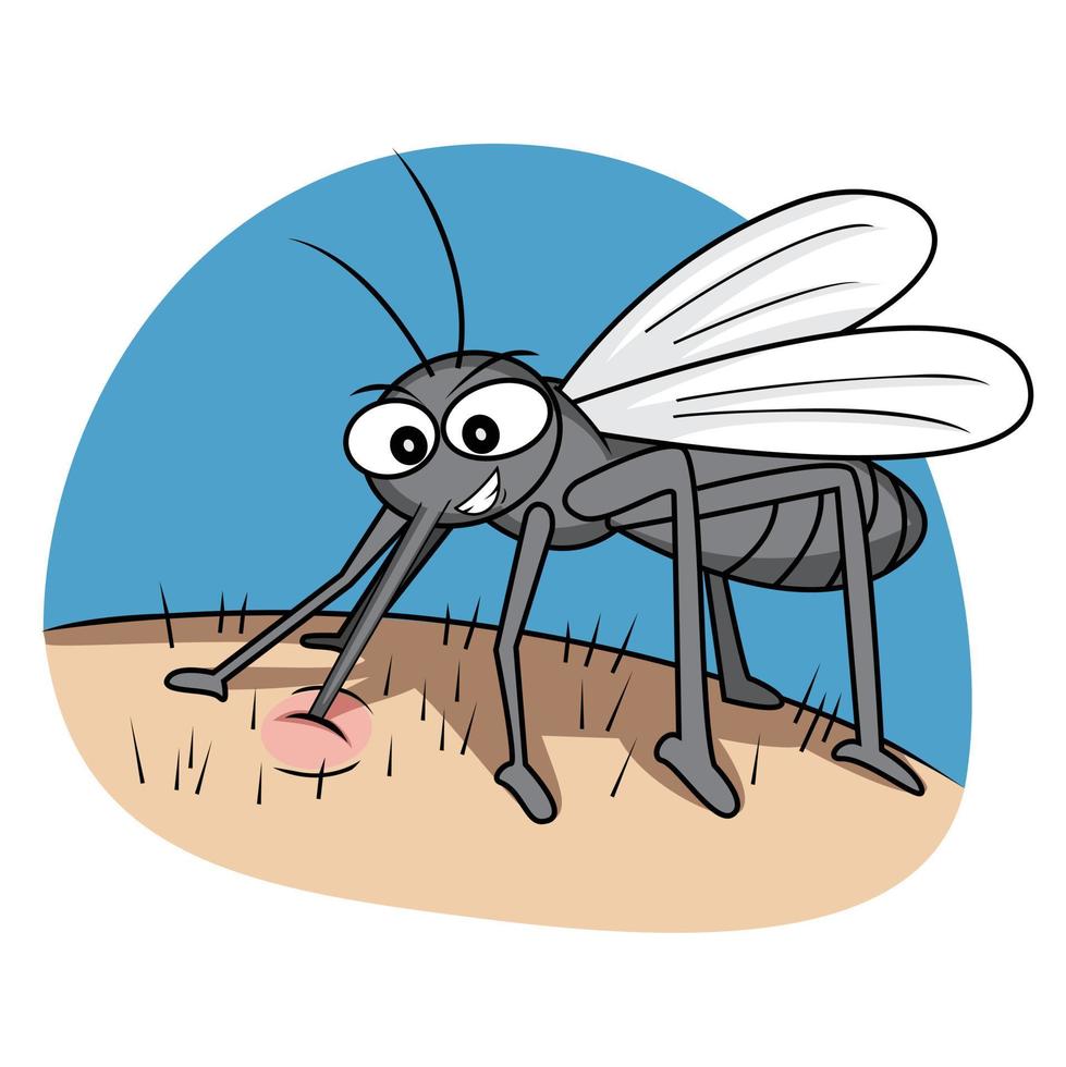 Mosquito On Skin Illustration vector