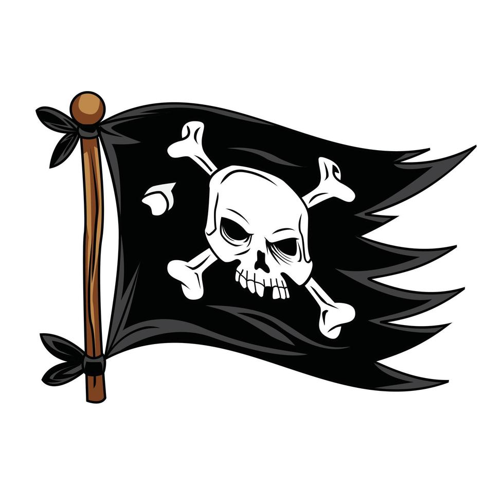 bandera pirata ilustración vector