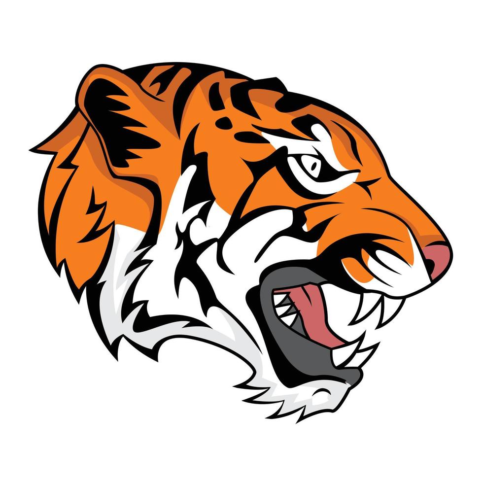 Angry Tiger Head Side View vector