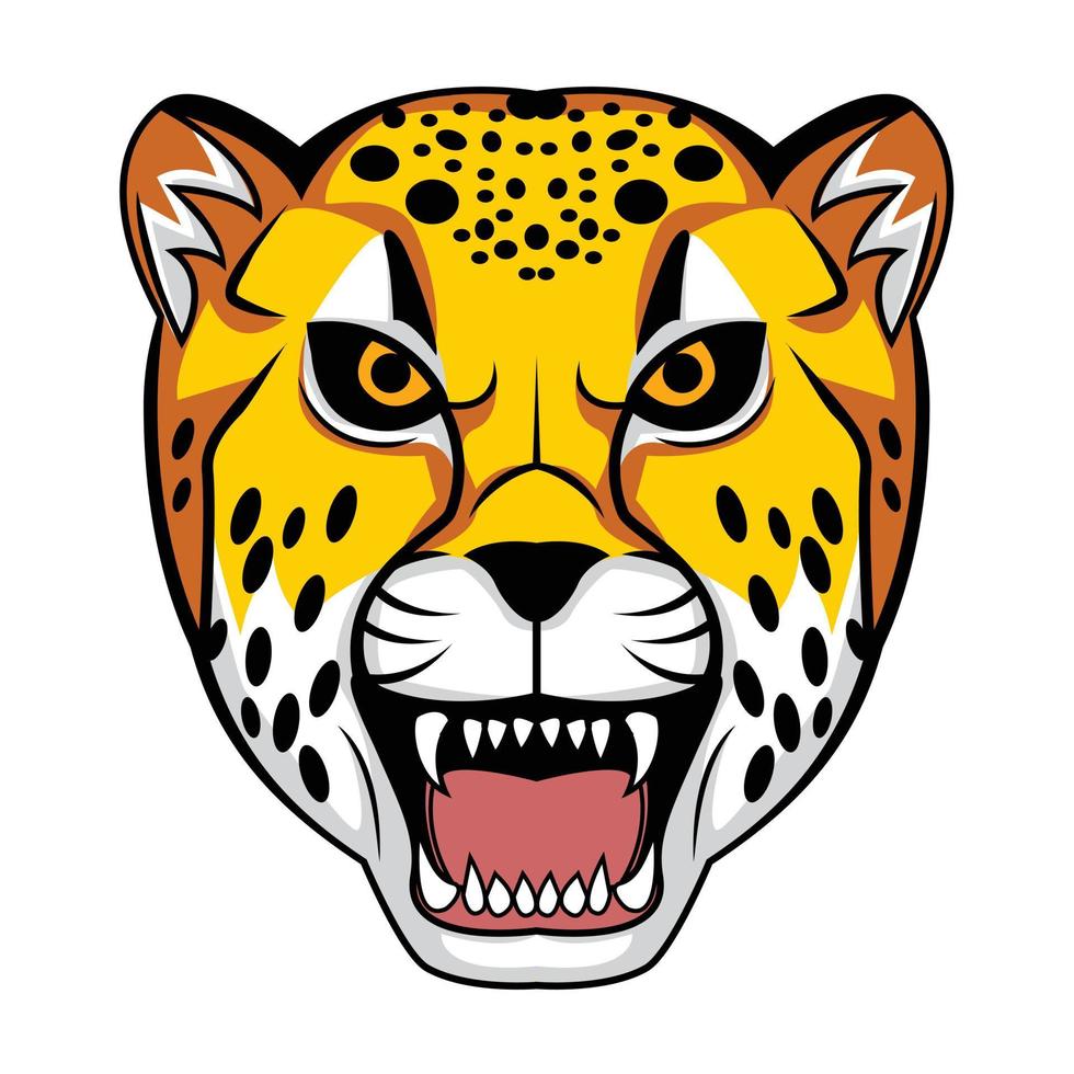 ilustración de cabeza enojada de guepardo vector