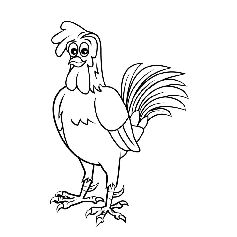 Cock Black and White Illustration vector
