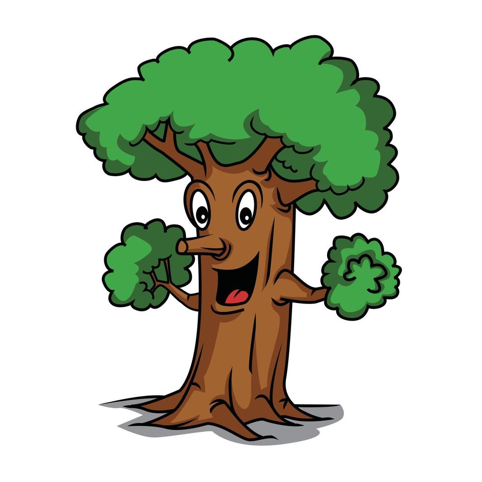 ilustración de dibujos animados de árbol vector