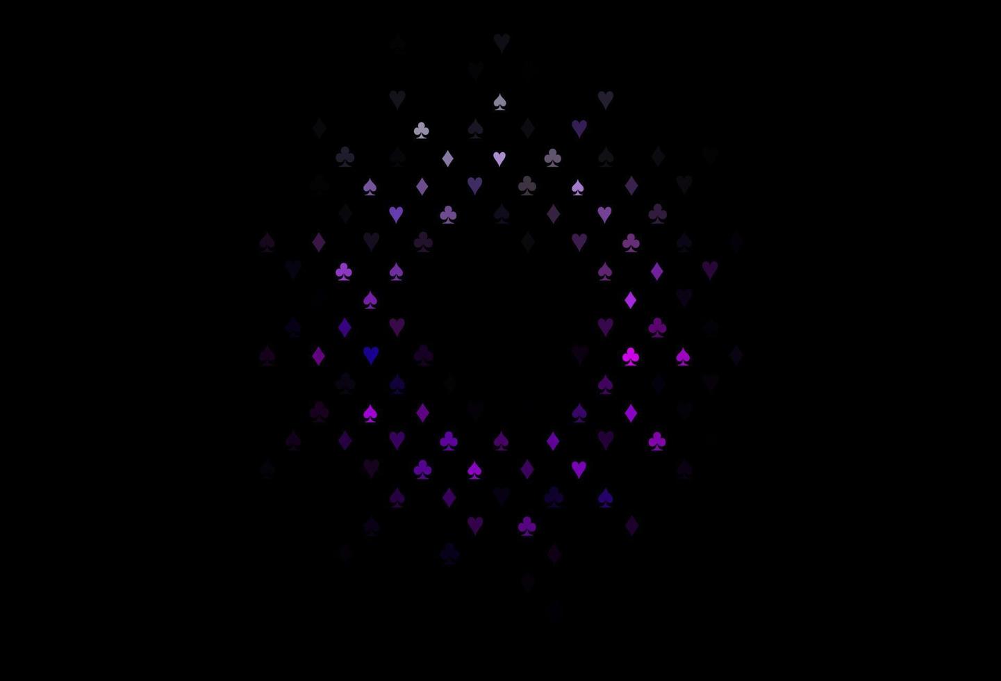 Dark purple vector texture with playing cards.