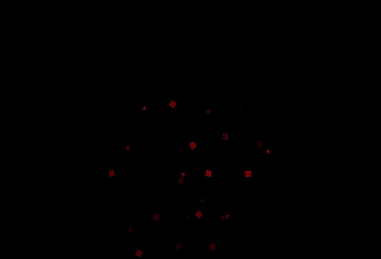 fondo de vector rojo oscuro con triángulos, círculos, cubos.