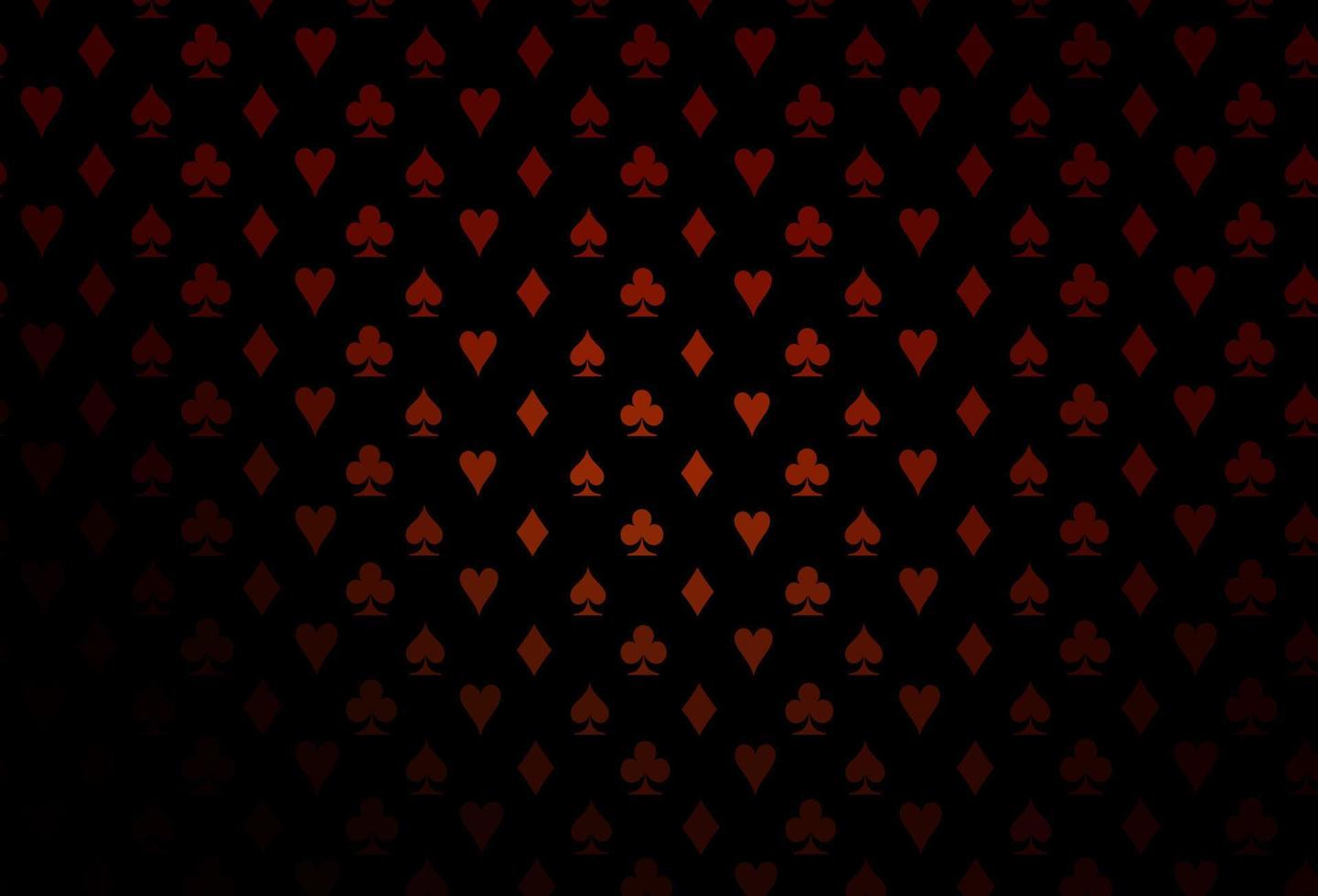 Dark red vector background with cards signs.