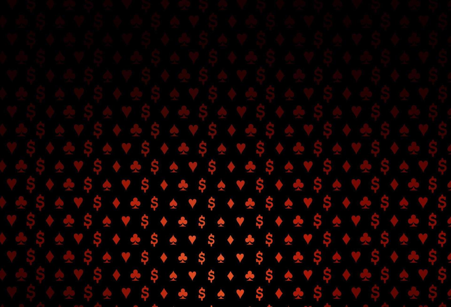 Dark red vector pattern with symbol of cards.