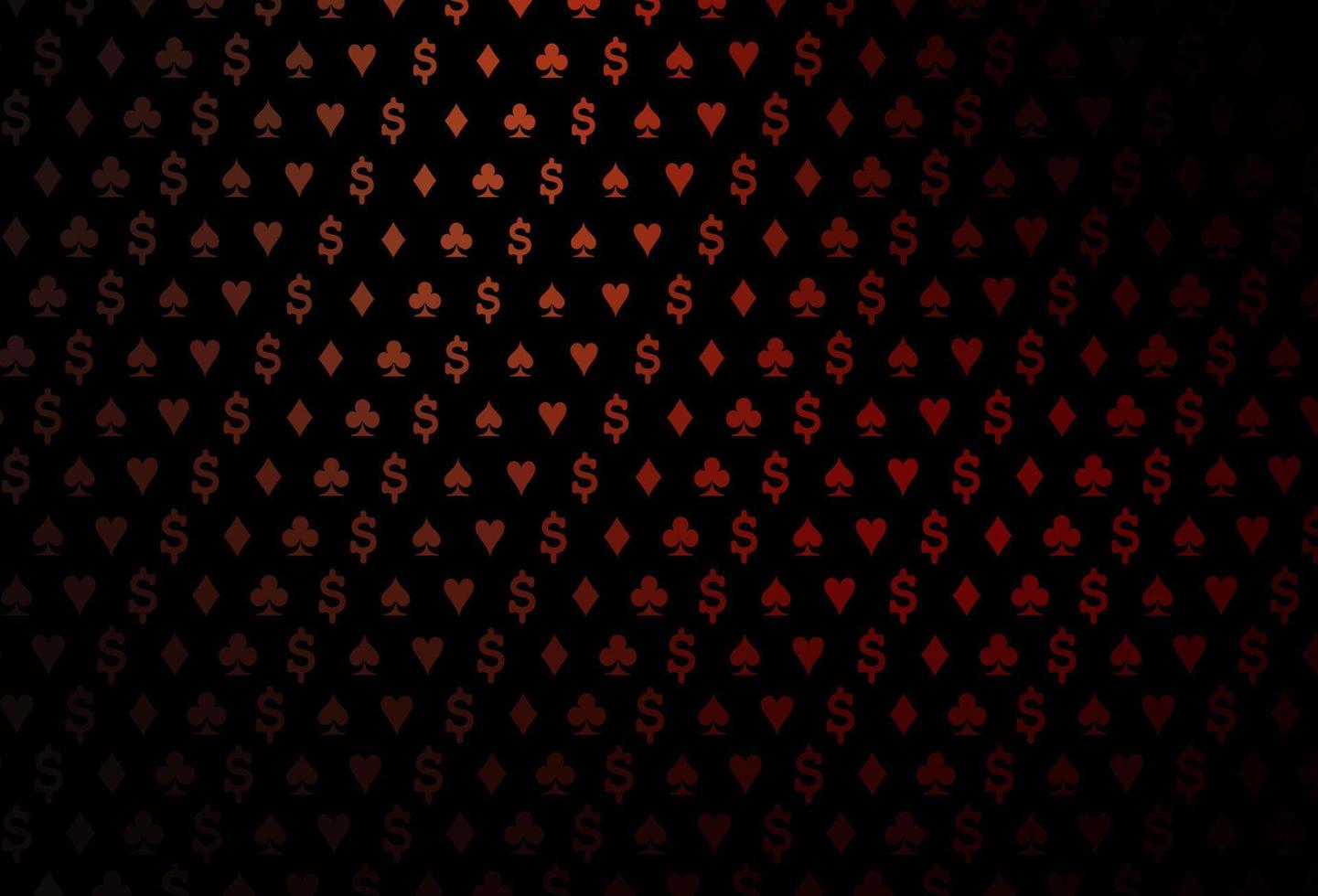 Dark red vector template with poker symbols.