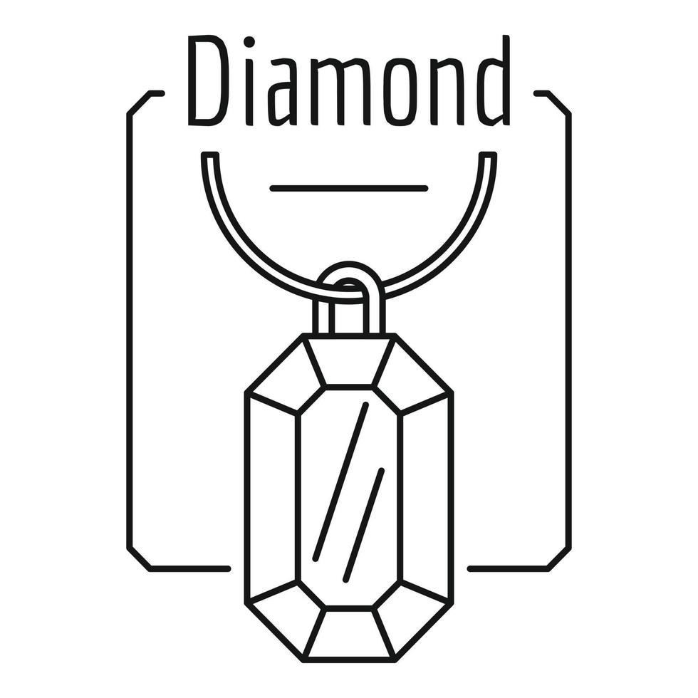 Diamond logo, outline style vector