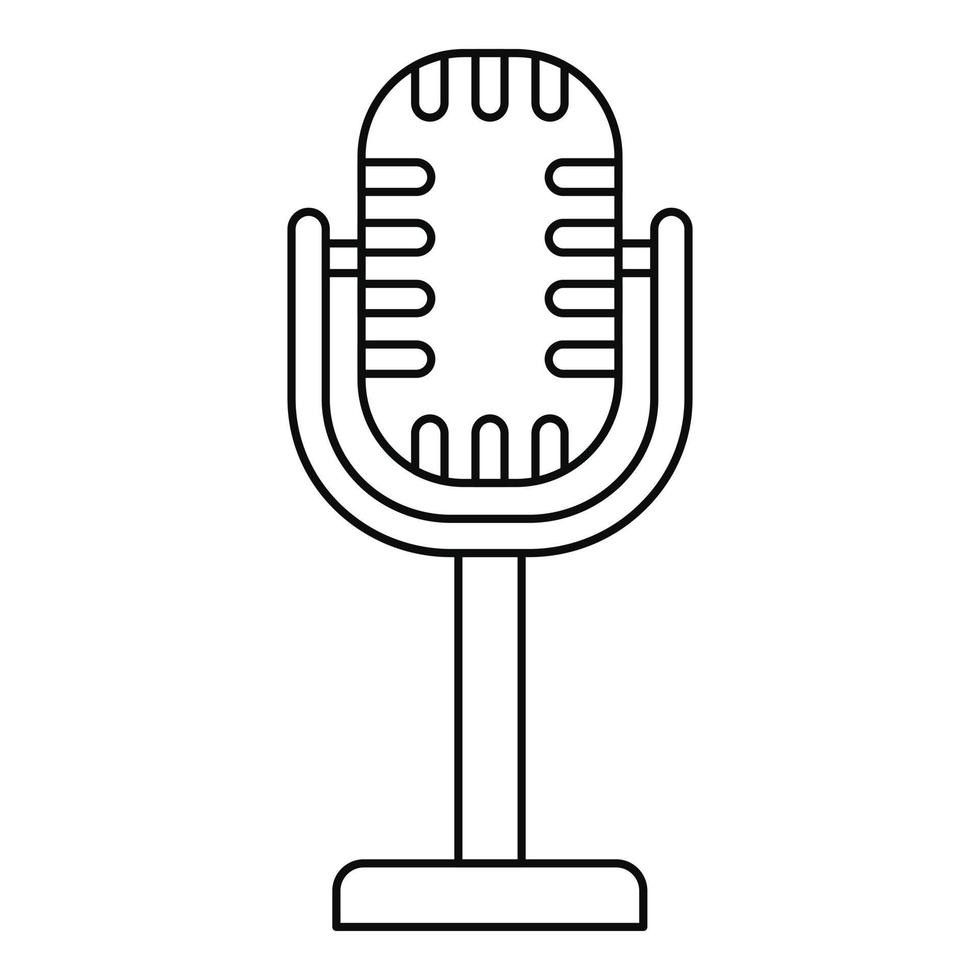 Studio microphone icon, outline style vector