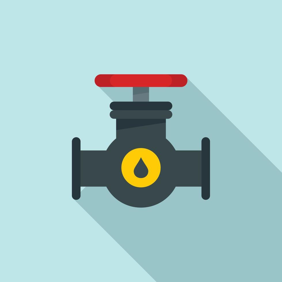 Petrol tap pipe icon, flat style vector