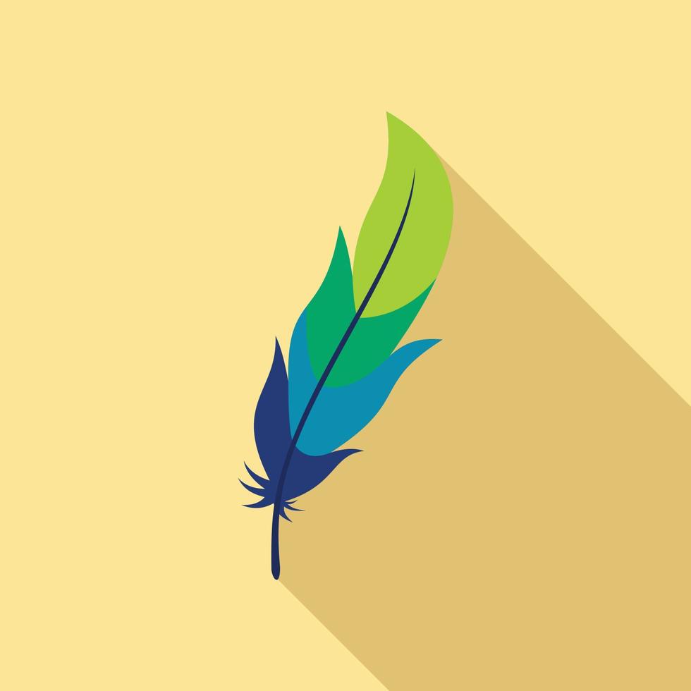 Feather icon, flat style vector