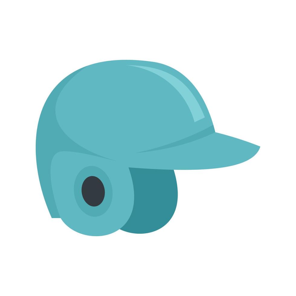 icono de casco de béisbol, estilo plano vector