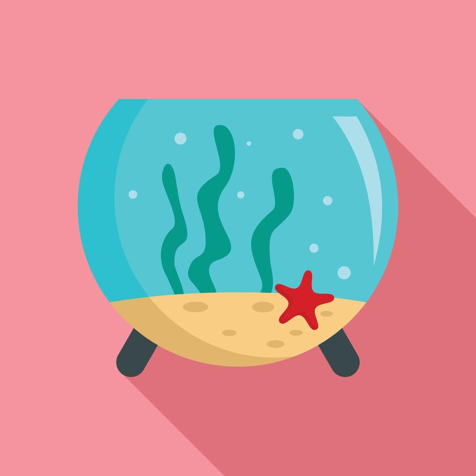 Round aquarium icon, flat style vector