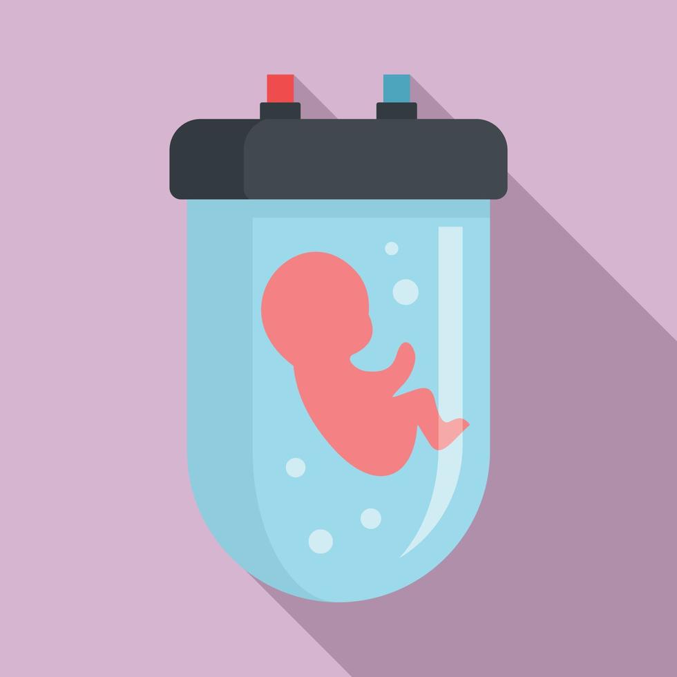 Dna baby production icon, flat style vector