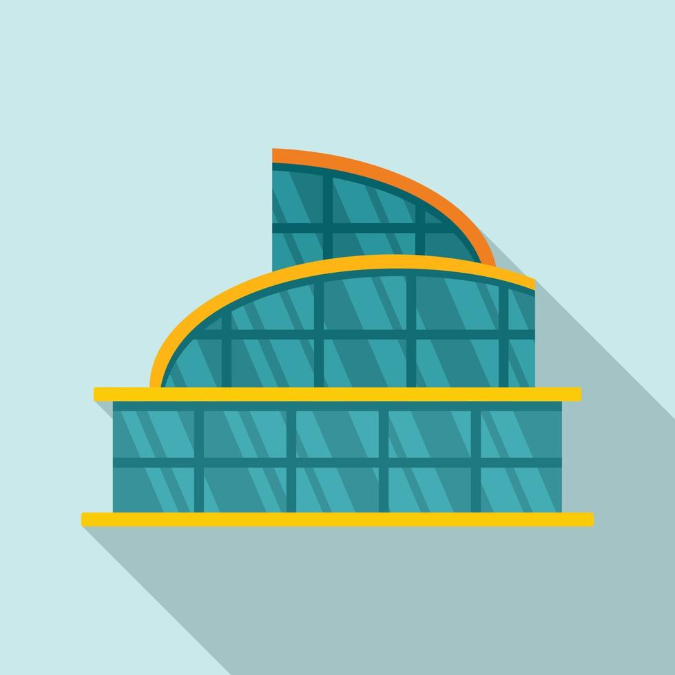 Glass mall icon, flat style vector