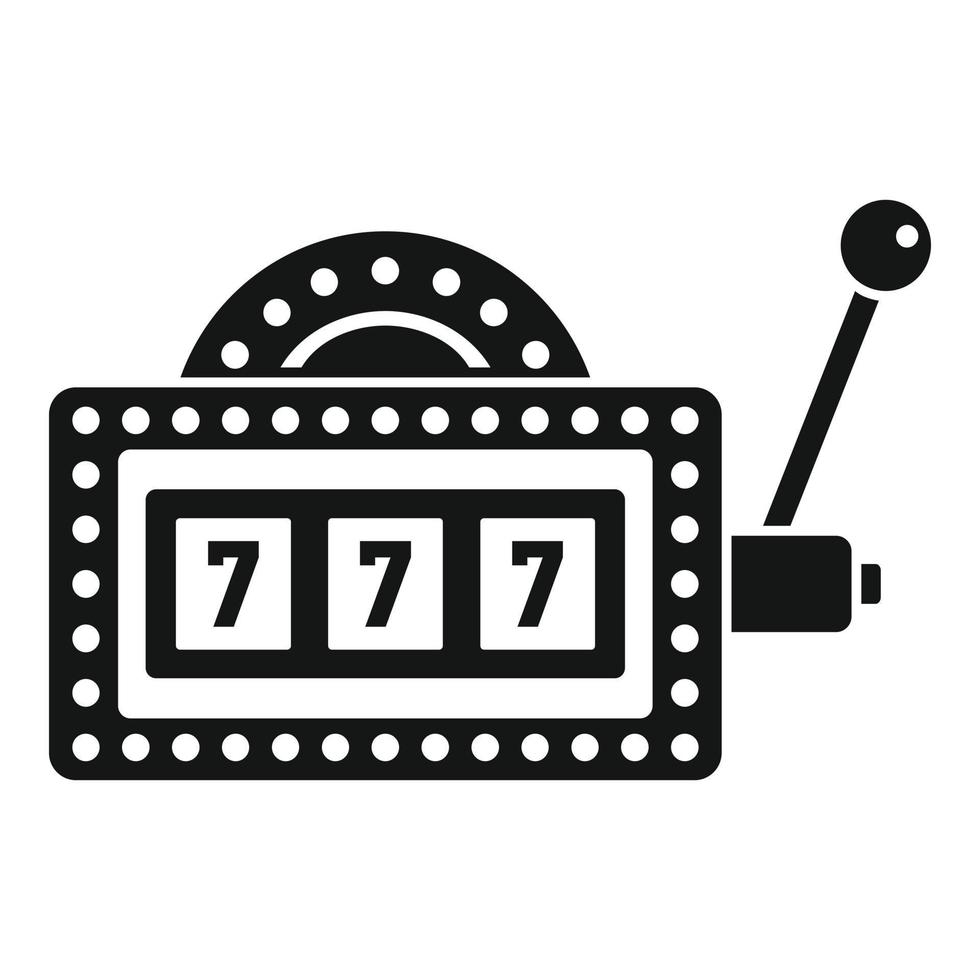 Slot machine icon, simple style vector