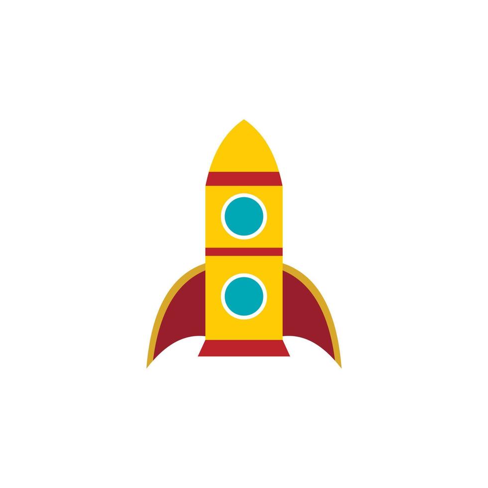 Retro rocket icon in flat style vector