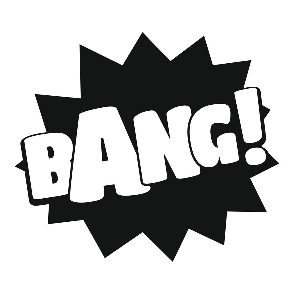 Comic boom bang icon, simple black style vector