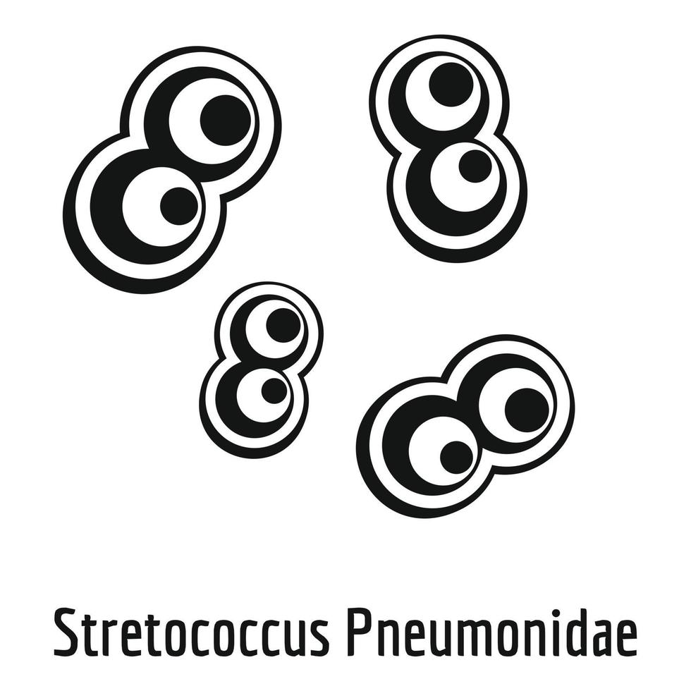 Stretococcus pneumonidae icono, estilo simple. vector