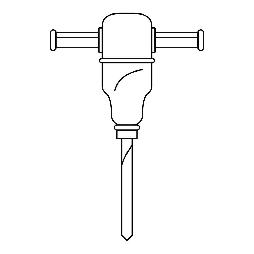 icono de máquina perforadora manual, estilo de esquema vector
