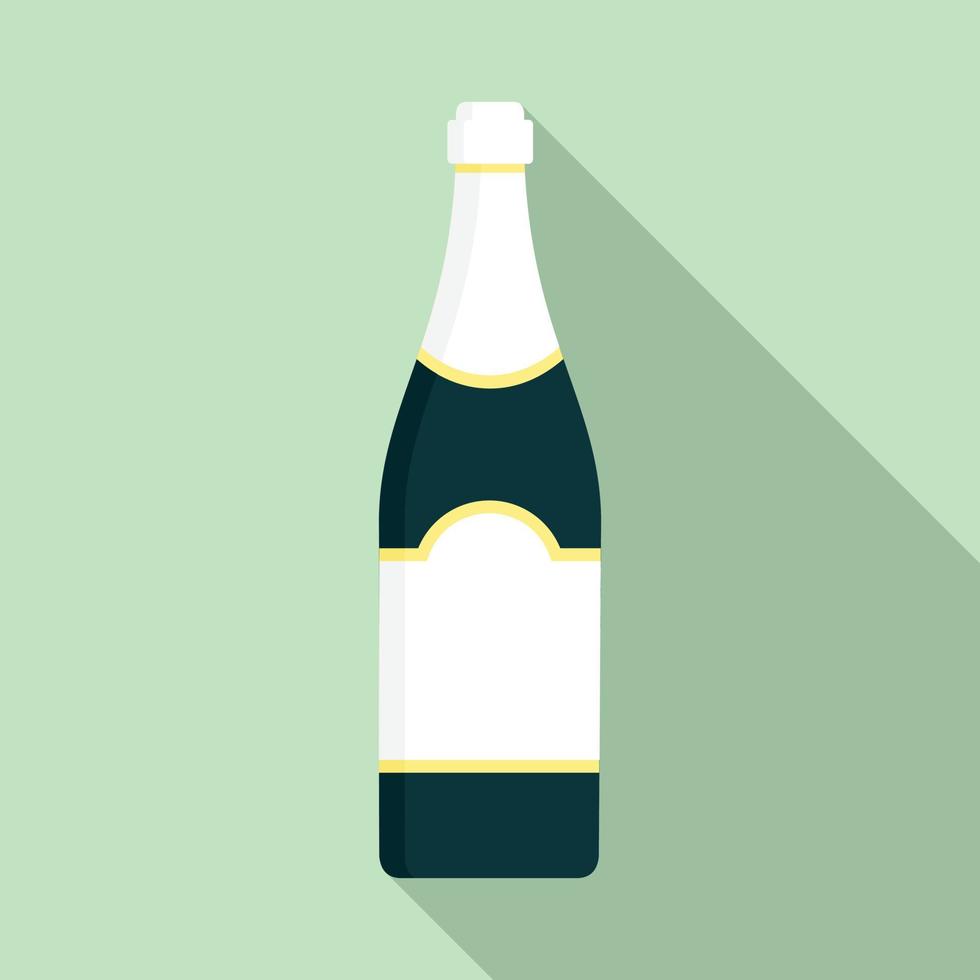 Red wine champagne icon, flat style vector