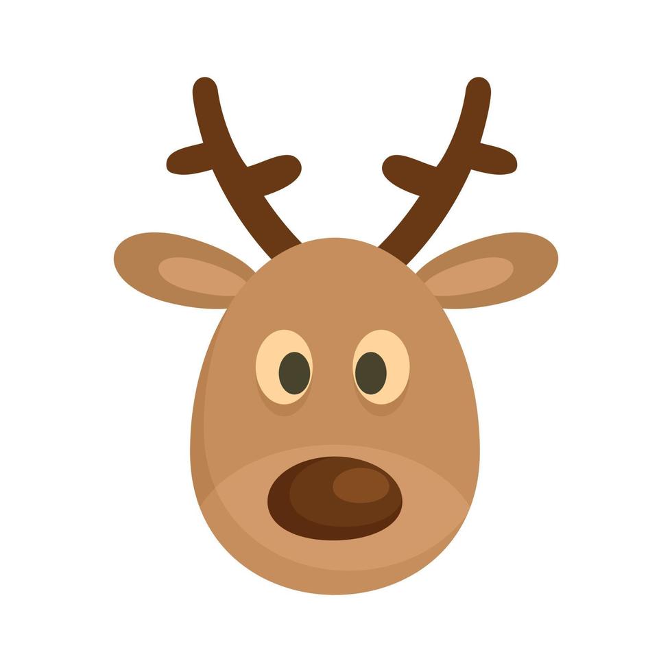 Deer head icon, flat style vector